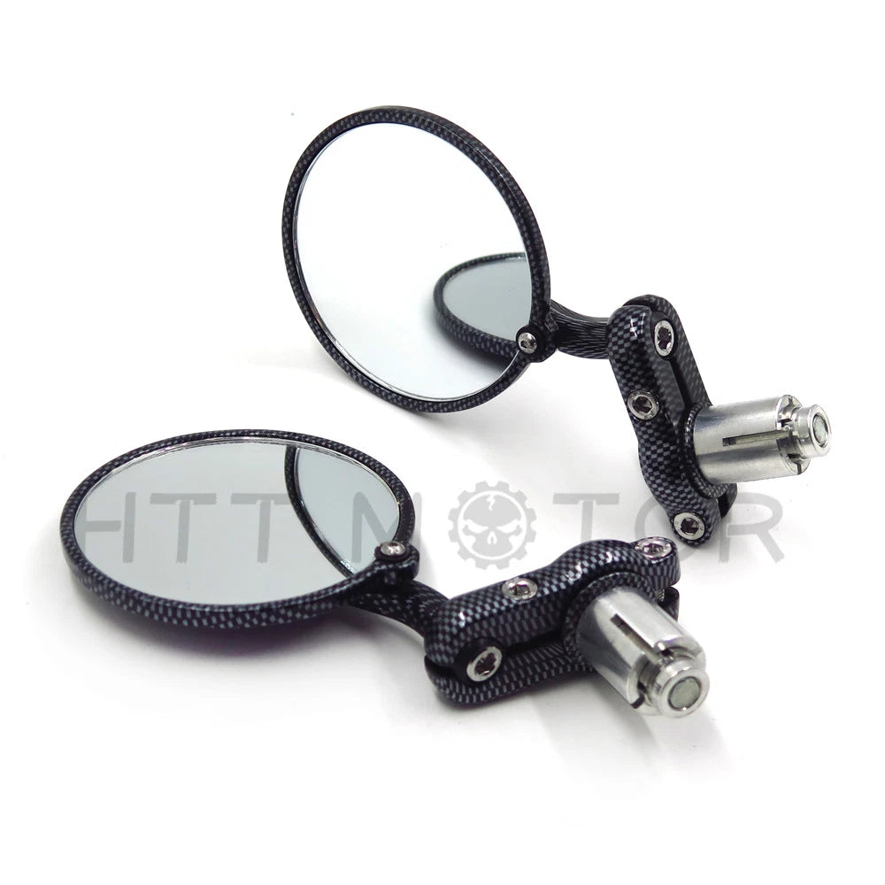 1" Bar End Mirrors for Harley (Carbon Fiber Style)