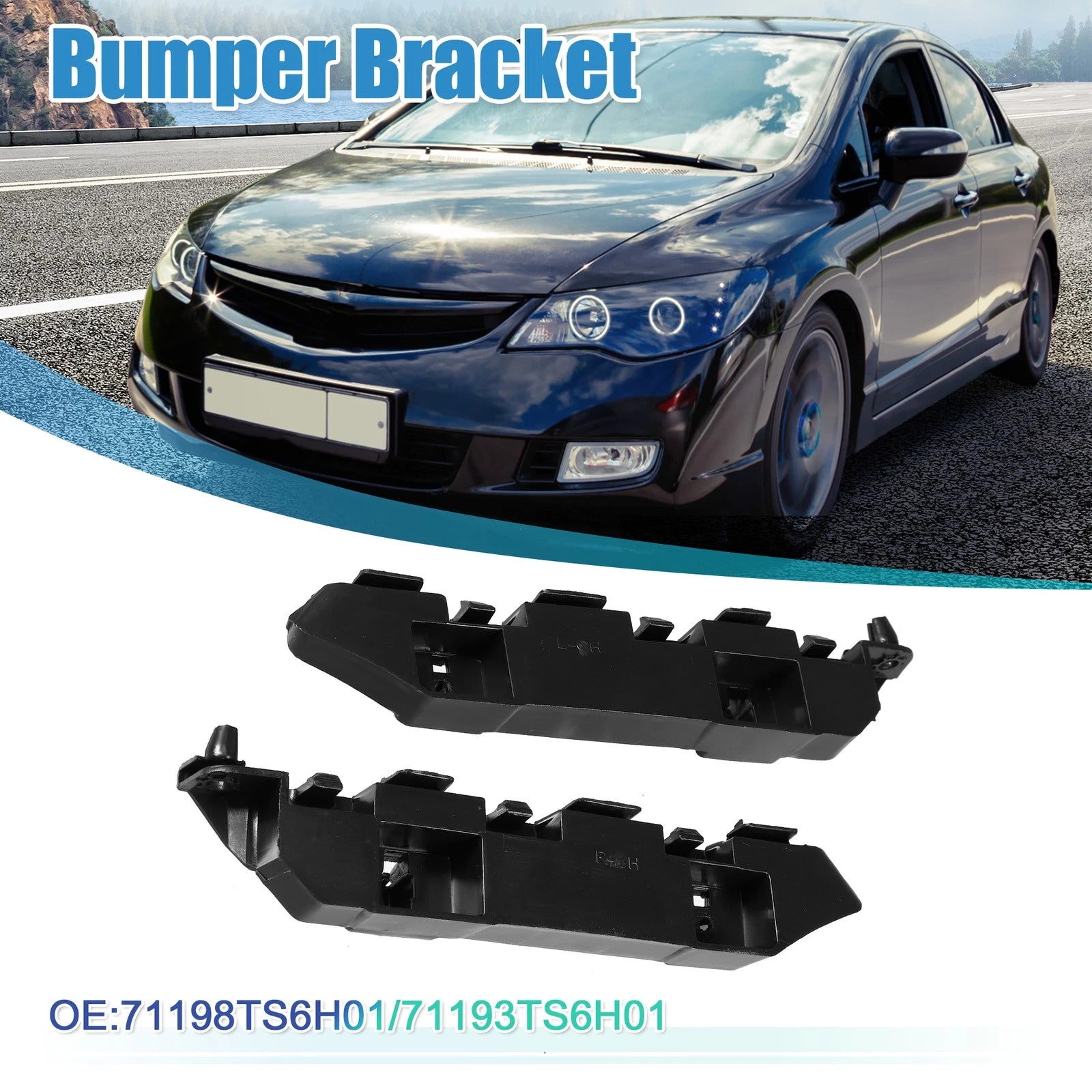 Pair Front Bumper Bracket NO.71198-TS6-H01 for Honda Civic (2012–2015)