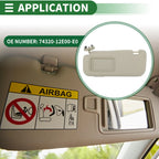 Left Sun Visor for Toyota Corolla (2011–2013) with Mirror No. 74320-12E00-E0