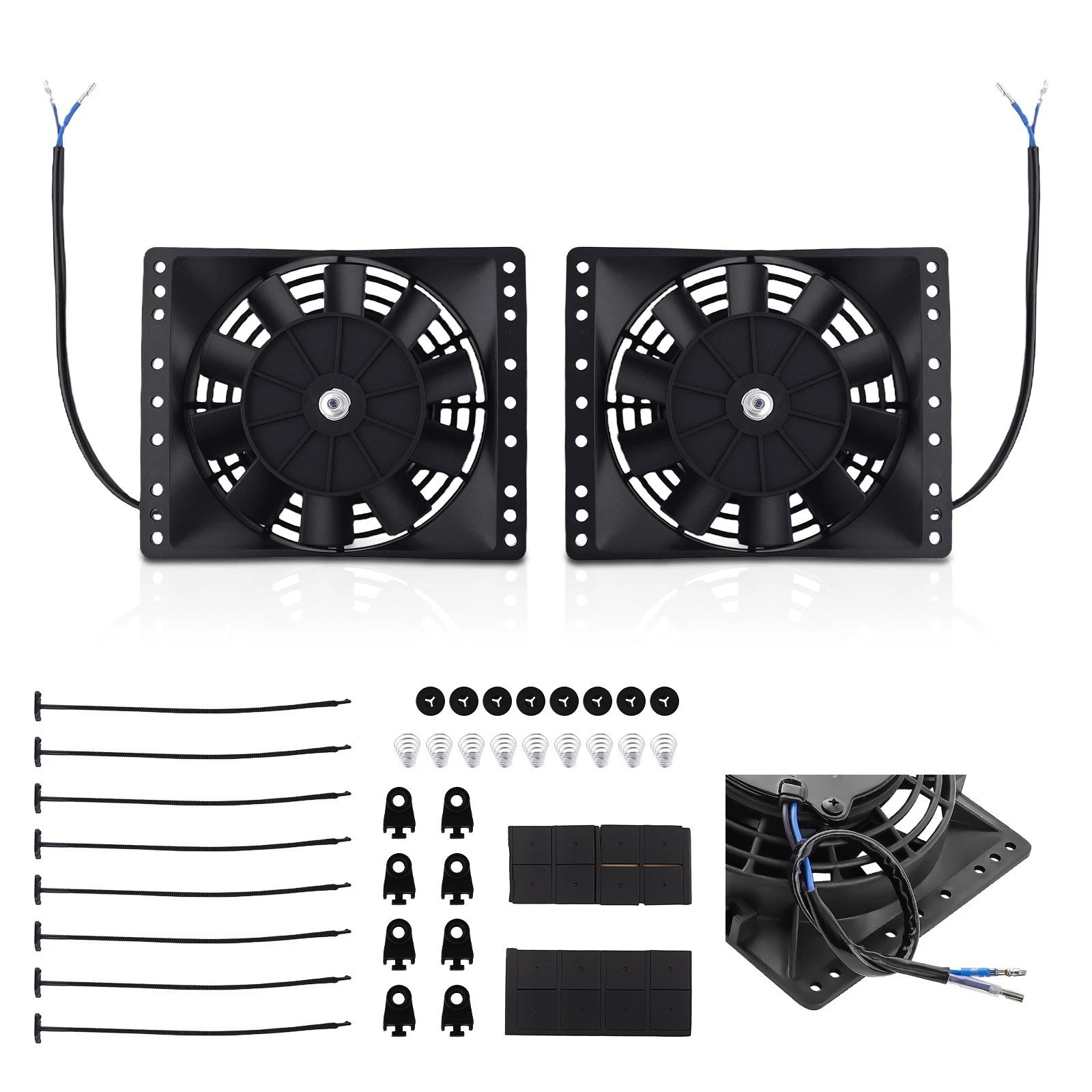 2Pcs 6" Electric Radiator Fan Kit for GMC Engine (Universal)