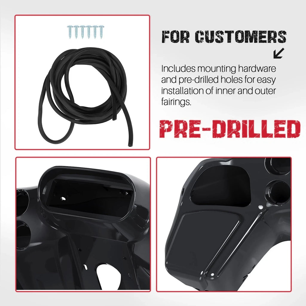Inner & Outer Fairing for Harley Road Glide (1998-2013) - Vivid Black
