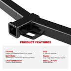 2 Inch Trailer Hitch Receiver for Ford Transit-150/250/350 (2015-2023)
