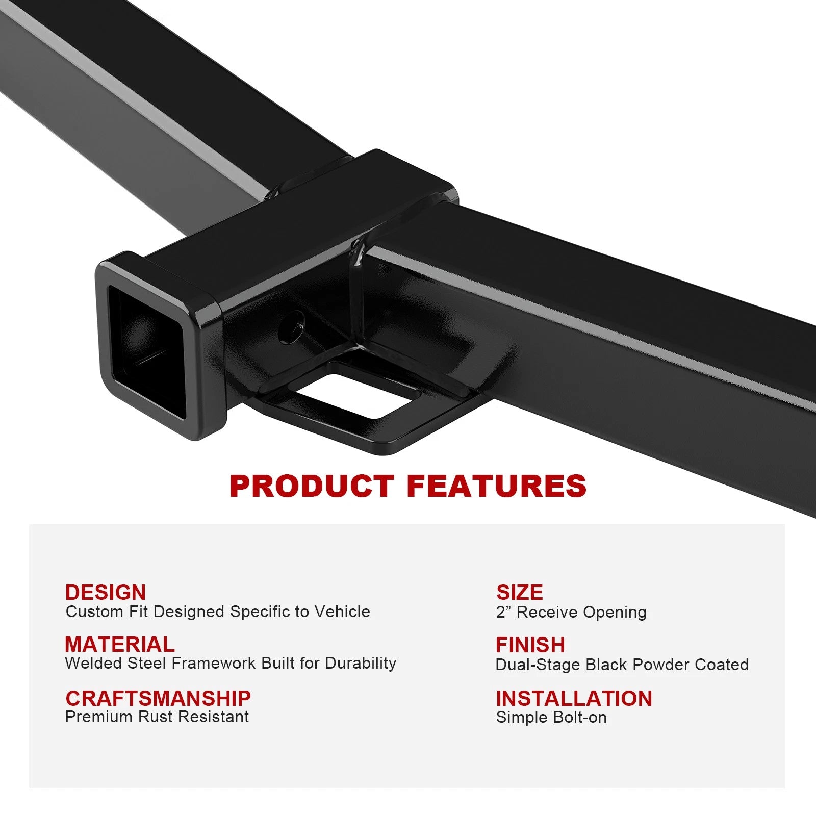 2 Inch Trailer Hitch Receiver for Ford Transit-150/250/350 (2015-2023)
