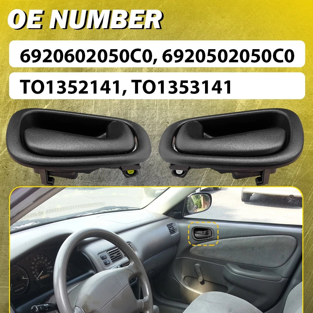 Inside Door Handle Set of 4 for Toyota Corolla Black