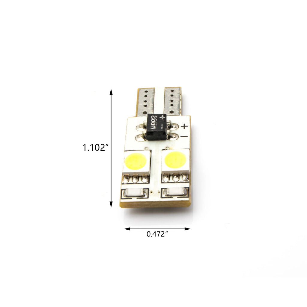 No Error White LED T10 168W Bulbs for Interior Dome Map Trunk (-)
