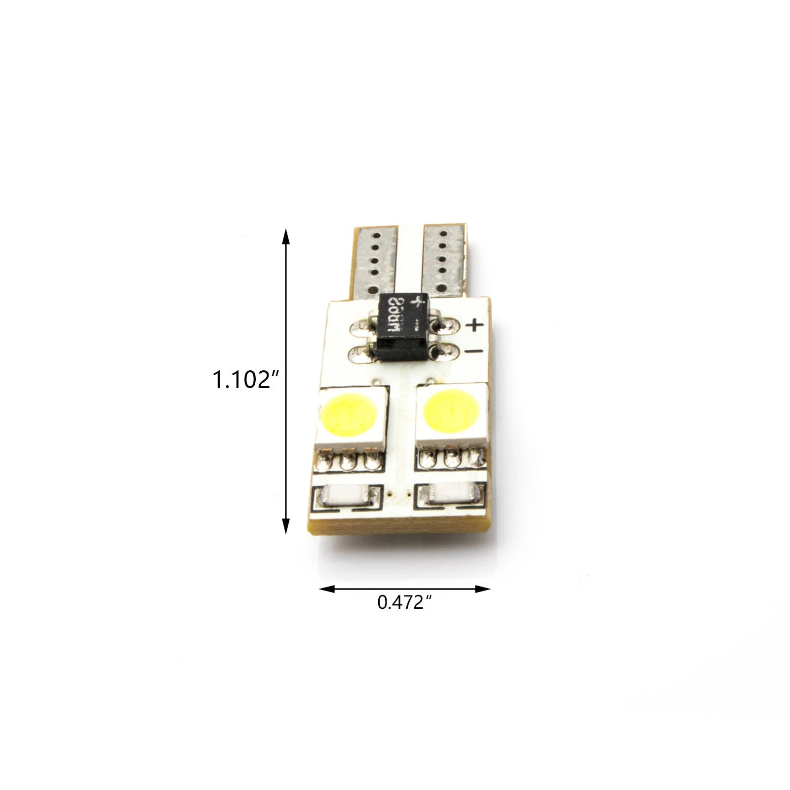 No Error White LED T10 168W Bulbs for Interior Dome Map Trunk (-)