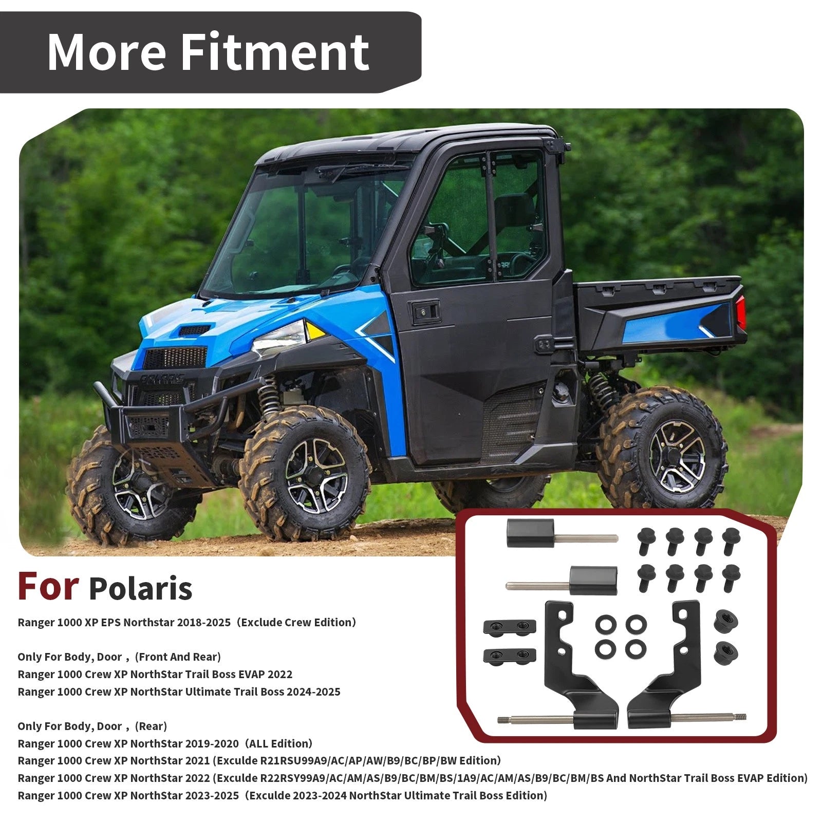 Half Door Hinge Hardware Kit for Polaris Ranger XP 1000 (2018–2025) 2207709