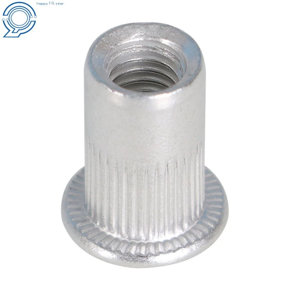 100 Pack Aluminum Flat Head Rivet Nut Insert for Metric M6