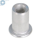 100 Pack Aluminum Flat Head Rivet Nut Insert for Metric M6