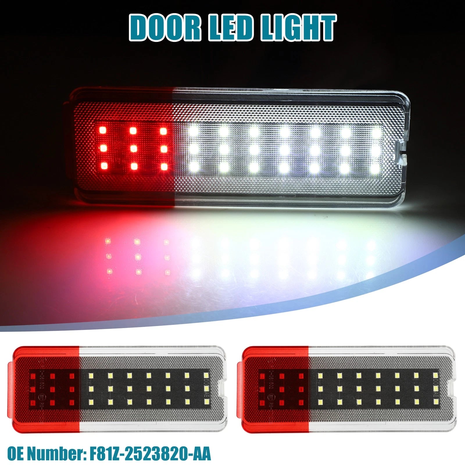 2X LED Door Light Reflector for Ford (F81Z-2523820-AA)