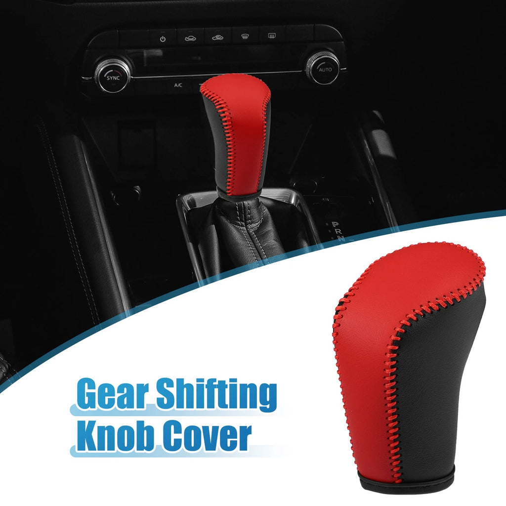 Gear Shifting Knob Cover for Mazda CX-30 (2020–2023) Faux Leather Black Red
