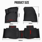 Set of 2 Front Rear Floor Mats Liner for Ford Edge (2015–2024)