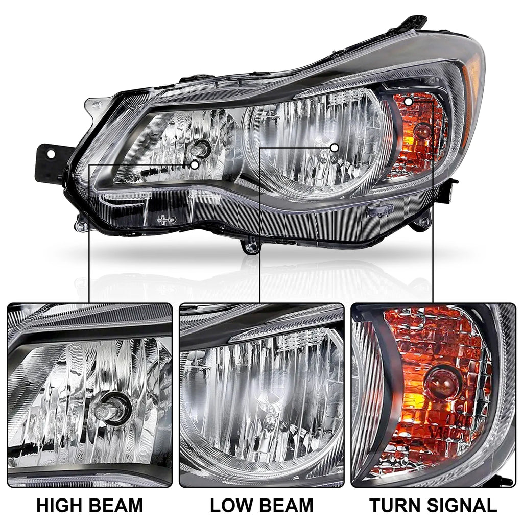 Halogen Headlight Set for Subaru XV Crosstrek, Impreza (2013–2015)