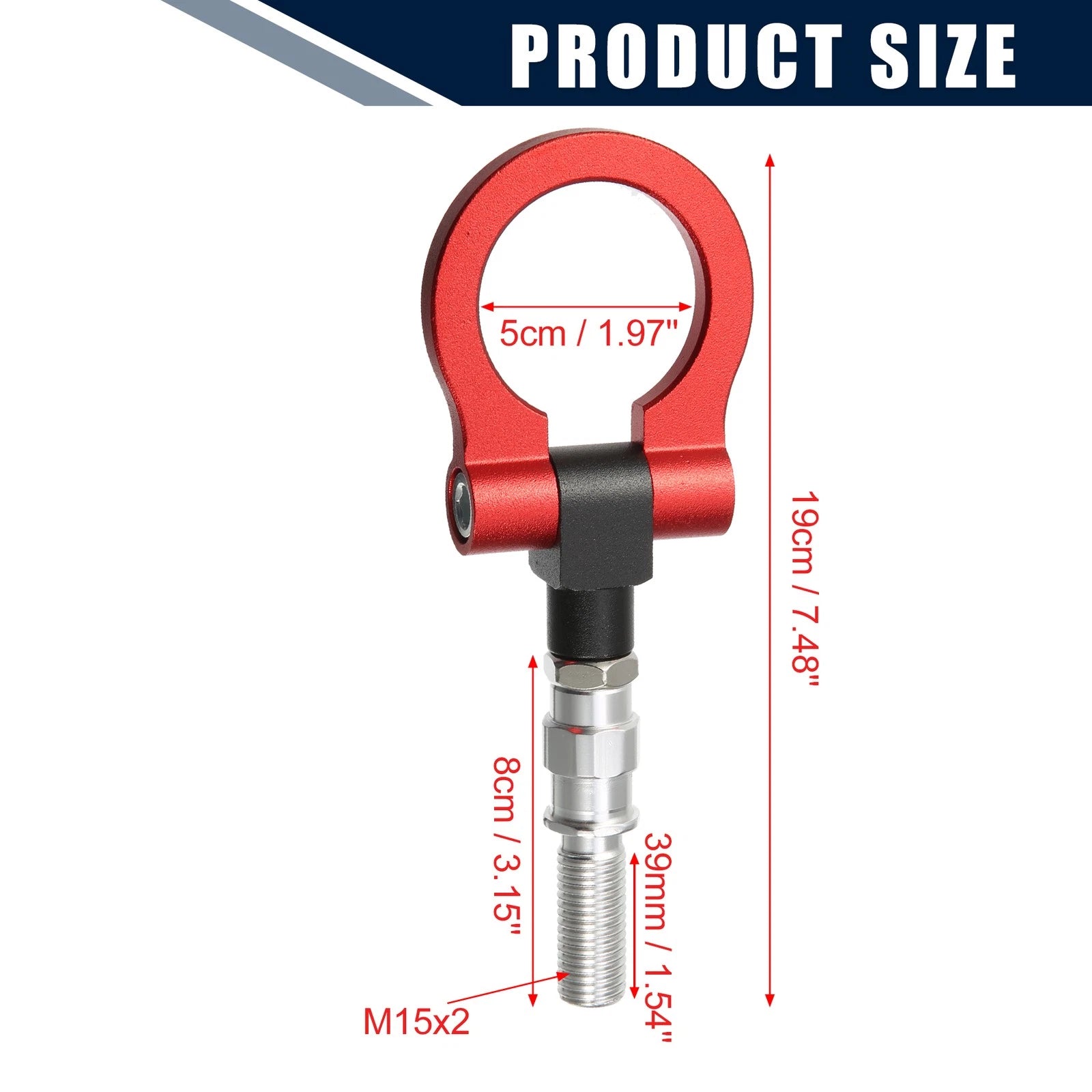 Tow Hook Screw for Mazda 3 (2004–2009) - Red Round Front Rear Bumper Ring