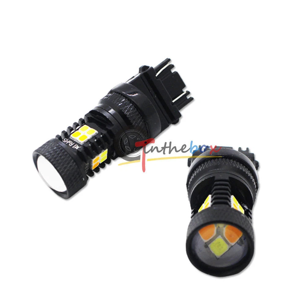 Set of 4 White/Amber DRL Turn Signal Parking Light Bulbs for GMC Sierra 1500 (2000–2014)