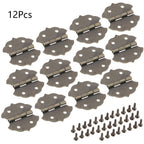 12Pc Antique Bronze Cabinet Hinge for Wooden Box Jewelry Chest