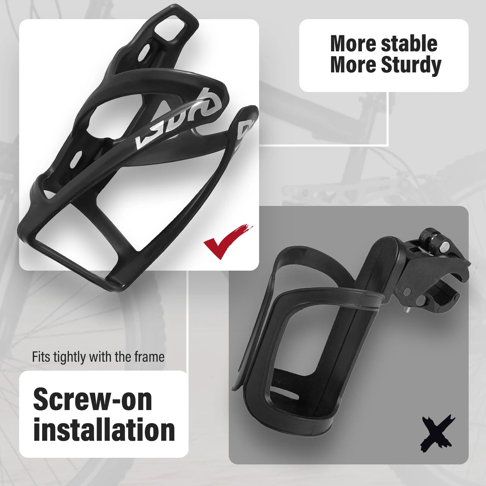Water Bottle Cage for Universal Bicycle (Fits Most Models)