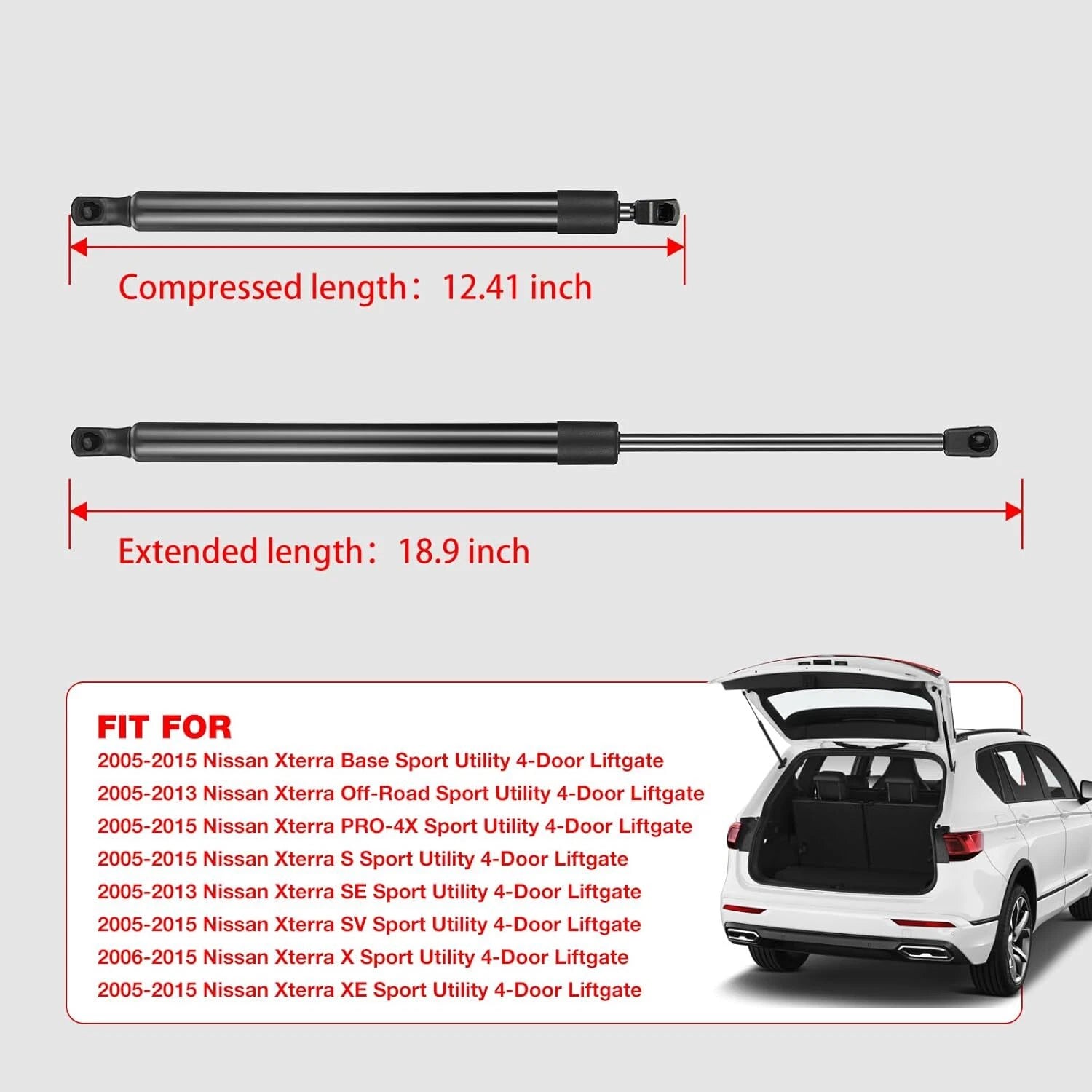 Rear Liftgate Hatch Lift Supports for 2005–2013 Nissan Xterra