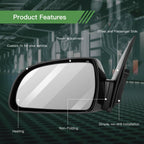 Left Front Side Mirror for Hyundai Sonata (2006–2010) Power Heated Black