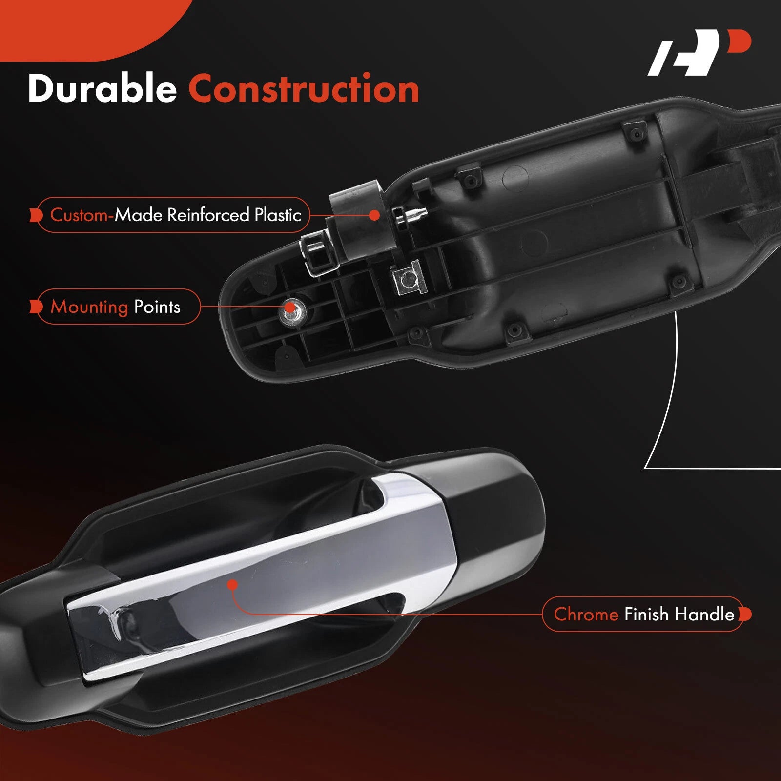 Rear Left Black Chrome Exterior Door Handle for Kia Sorento (2003–2006)