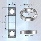 10pcs 15x21x4mm 6702ZZ Deep Groove Ball Bearings for Cars 