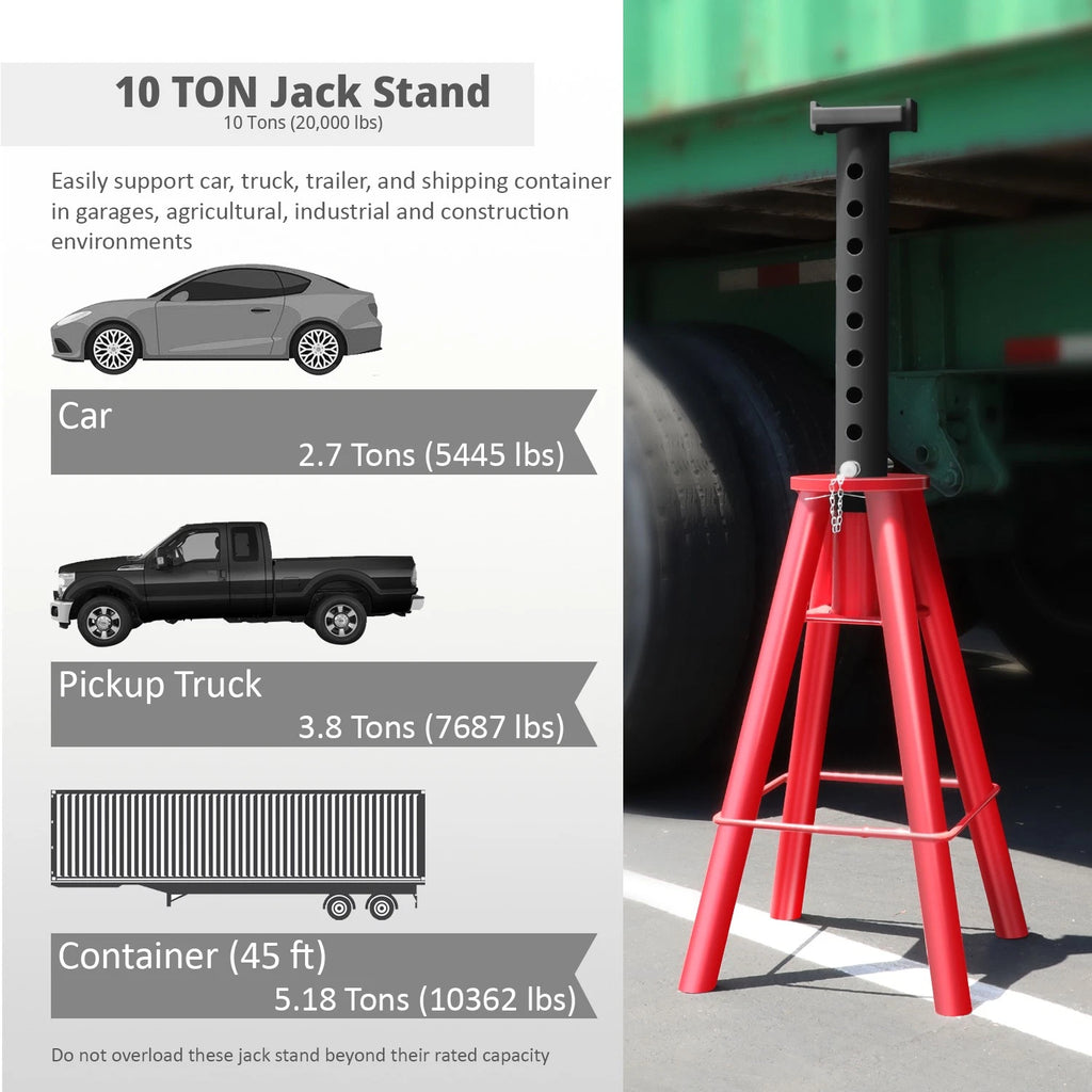 10 Ton Heavy Duty Steel Jack Support Stand for Car Truck (28-47.5")