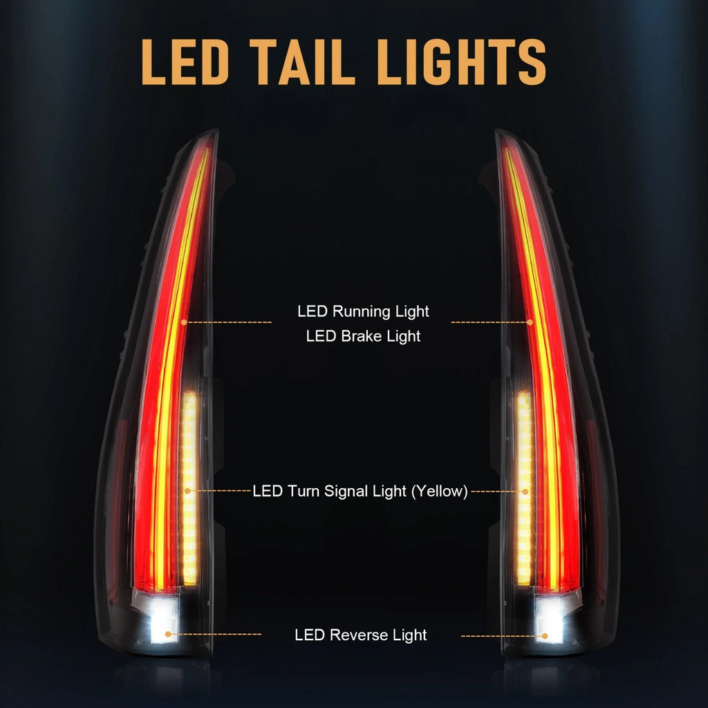 Set of 2 LED Rear Tail Lights for Chevrolet 1500 Suburban Tahoe GMC Yukon (2007–2014)
