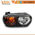 Headlight Assembly Set of 2 for Dodge Challenger (2008–2014) Black Housing Clear Lens