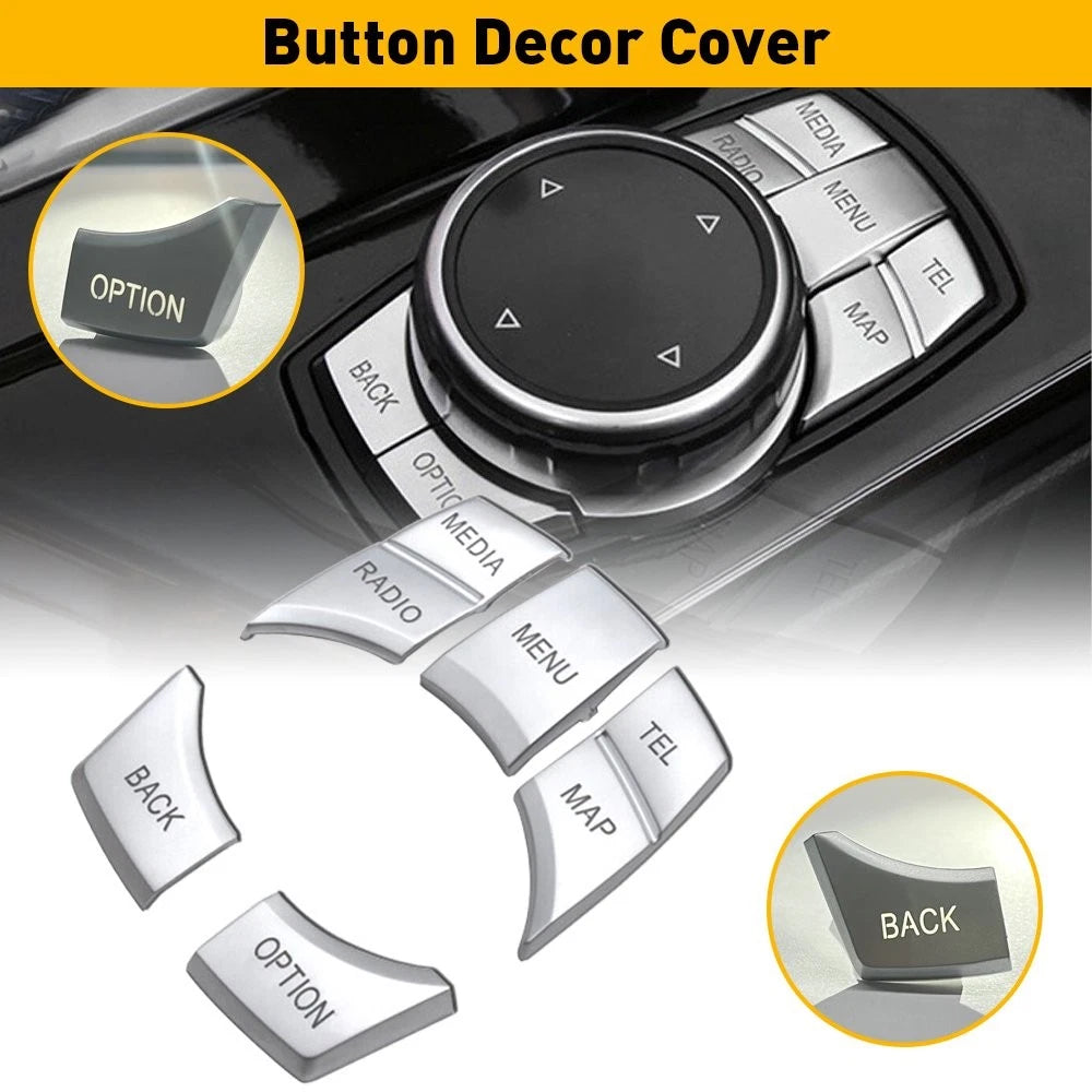 Chrome iDrive Multi Media Button Trim for BMW 1 3 4 5 6 X5 X6 (2000–2023)