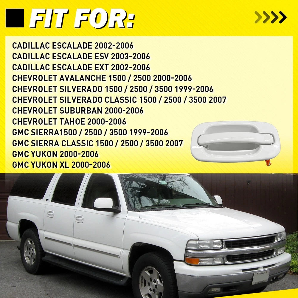Door Handle Pair for Chevrolet Silverado GMC Sierra (1999–2007) - Olympic White