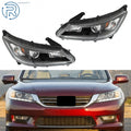 Set of 2 Black Halogen Headlights for Honda Accord (2013–2015)