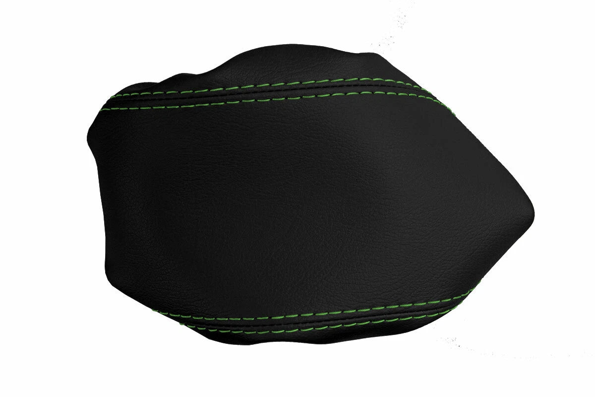 Leather Console Lid Armrest Cover for Infiniti G35 Coupe (2002–2007) Green Stitch
