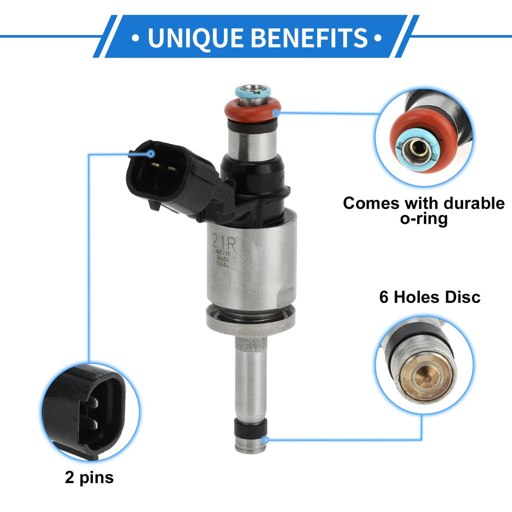 Fuel Injector No. 1660000Q2A for Nissan Qashqai 1.2 DIG-T (2013) 1 Pc Black