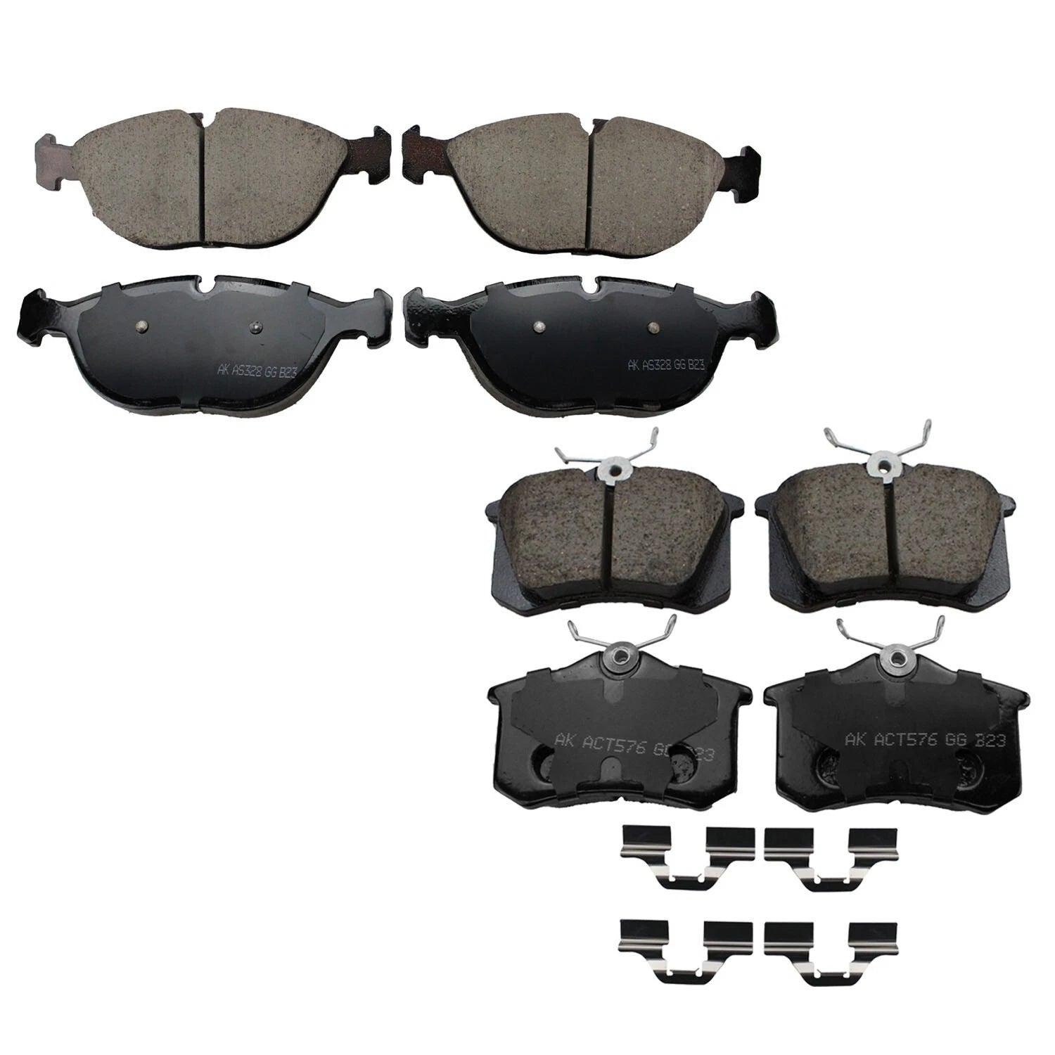 Set of 4 Akebono Euro Ceramic Brake Pads for Audi TT Quattro (2004–2006)
