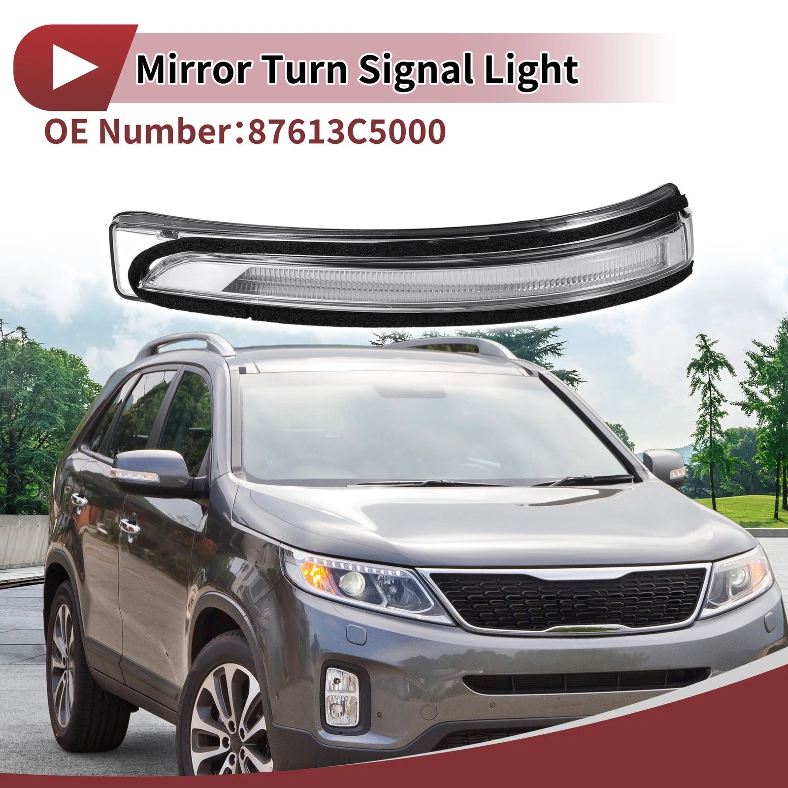 Front Left LED Mirror Turn Signal Light for Kia Sorento (2016–2020) No.87613C5000