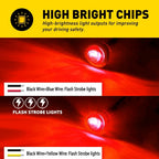 Set of 10 LED Marker Light for Truck Trailer (3/4", Strobe + Steady Red)