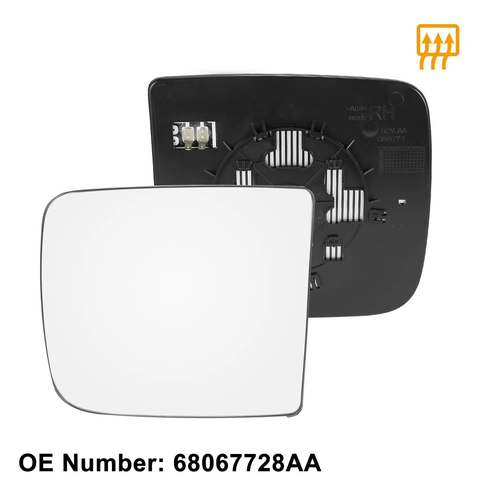 Heated Car Mirror Glass Right Side for Dodge Ram 1500 2500 3500 (2002–2023)