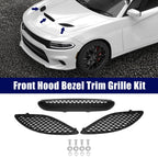 Black Hood Bezel Front Trim Grill Kit for Dodge Charger (2015-2020)