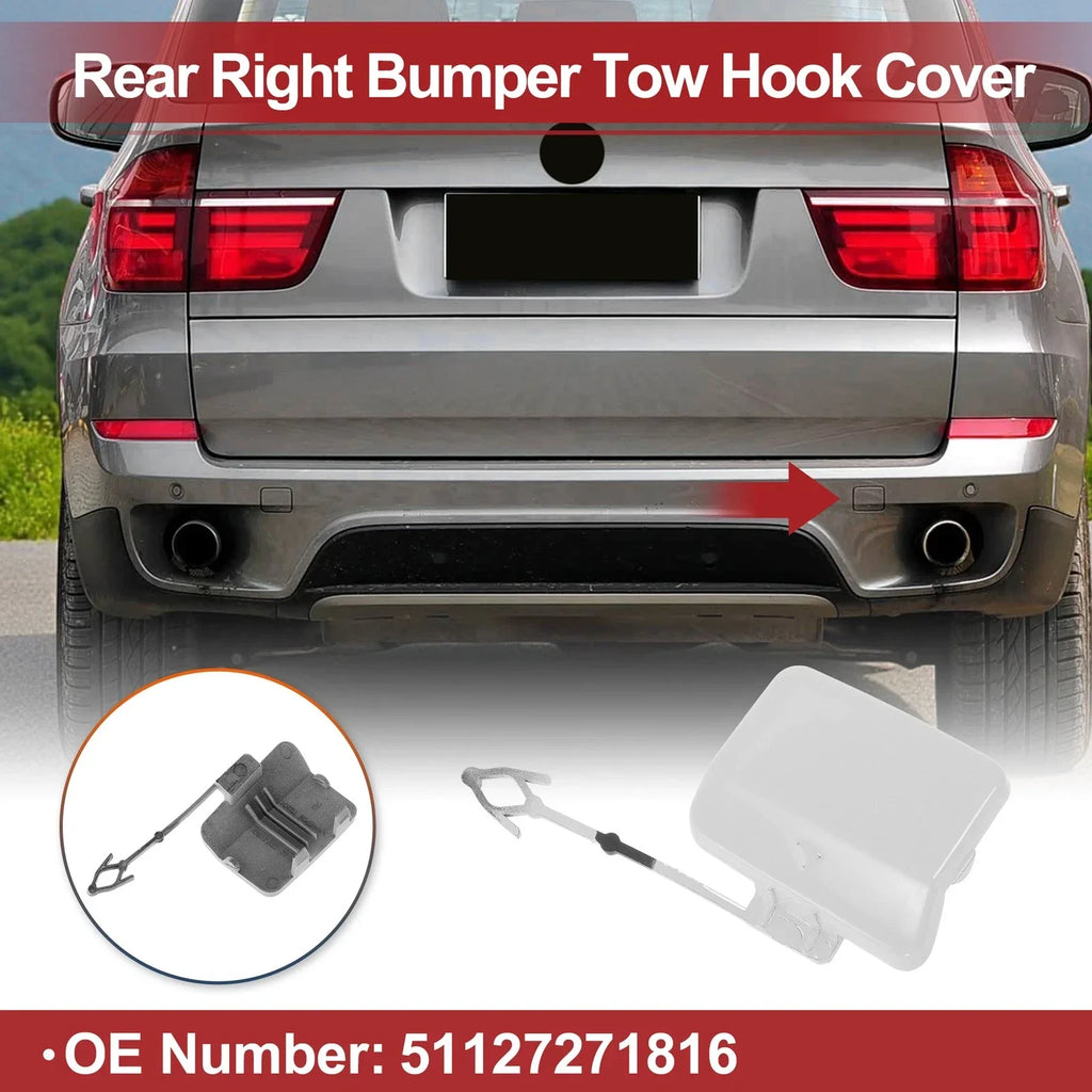 Tow Hook Cover Cap for BMW X5 E70 White (2011-2013)