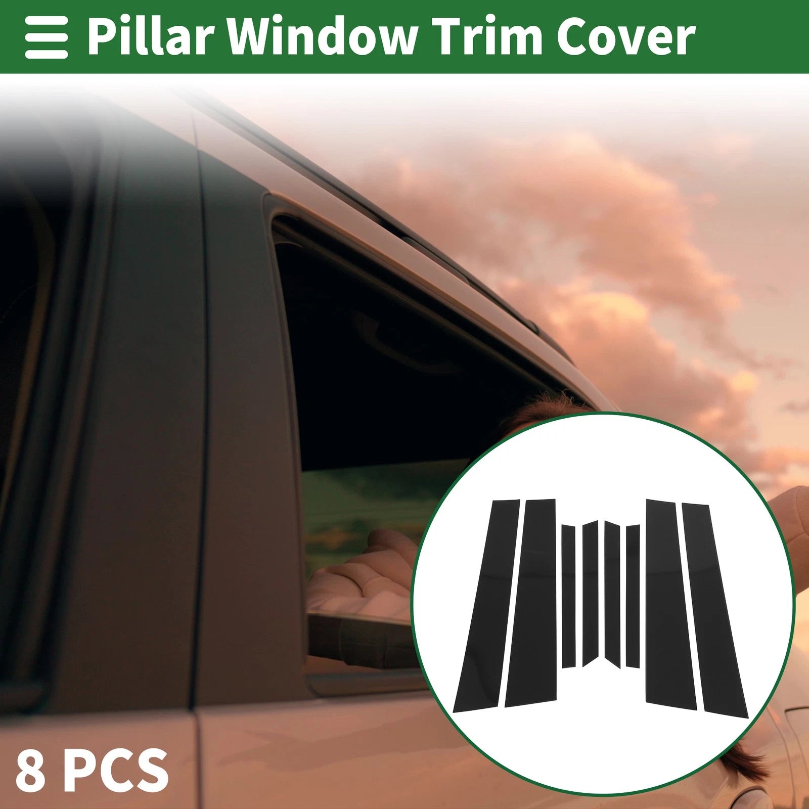 8 Pcs Door Pillar Window Trim for BMW X6 (2020–2024) Black