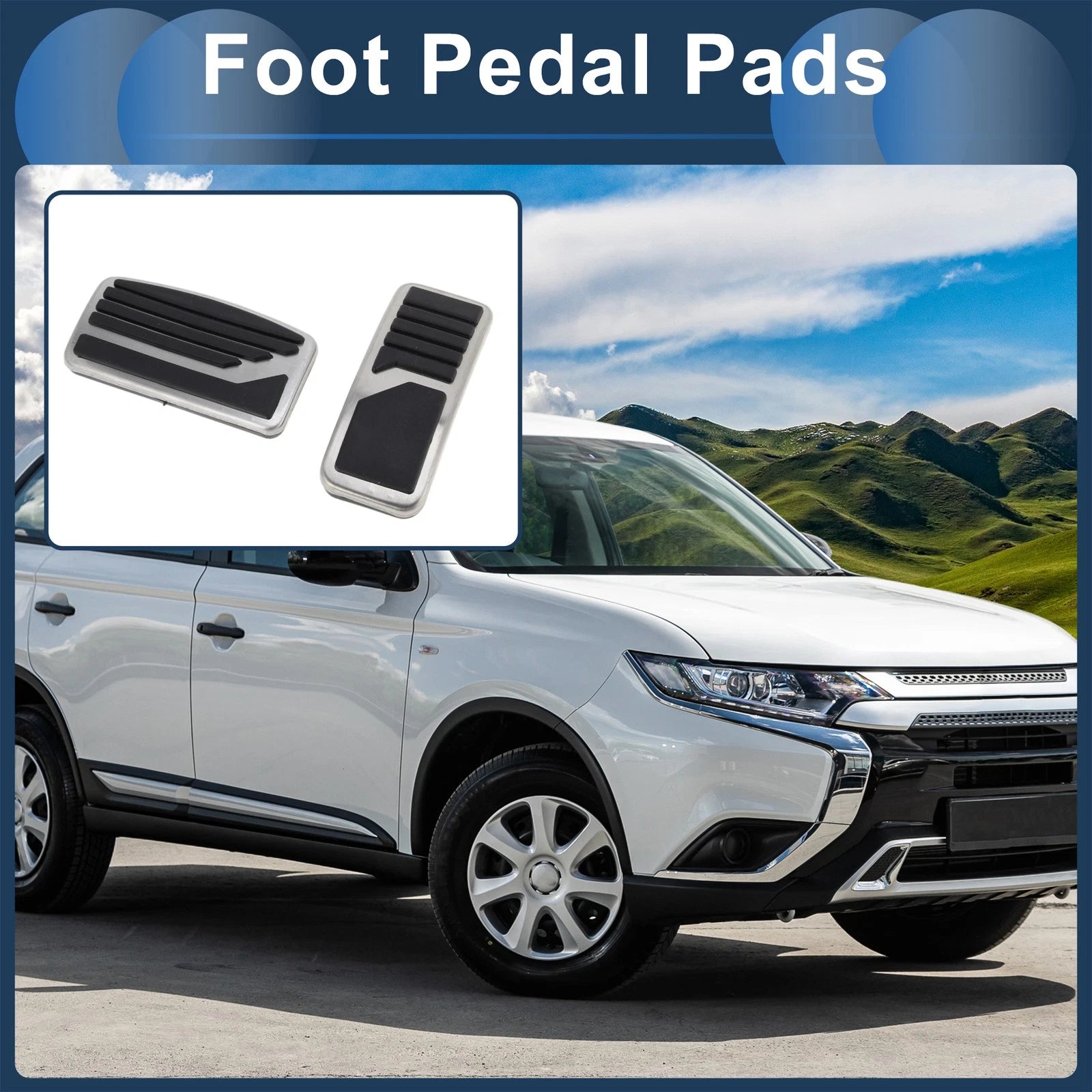 Set of 2 Automatic Footrest Pedals Cover for Mitsubishi Outlander (2013–2020)
