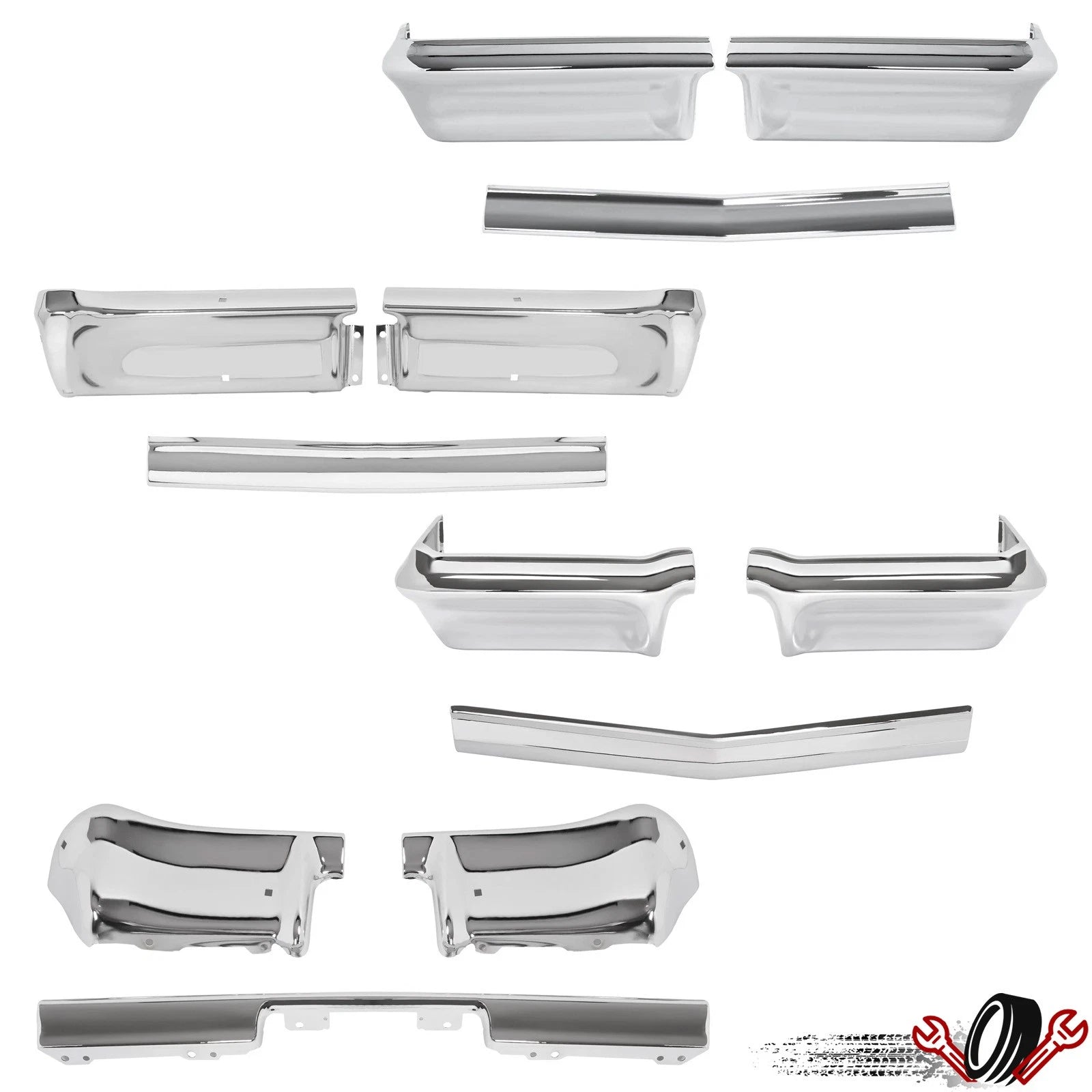 Set of 2 Chrome Bumper Panels for Chevy Impala (1962–1963)