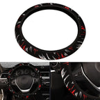 15" PU Leather Steering Wheel Cover for Car Accessories Black-Red