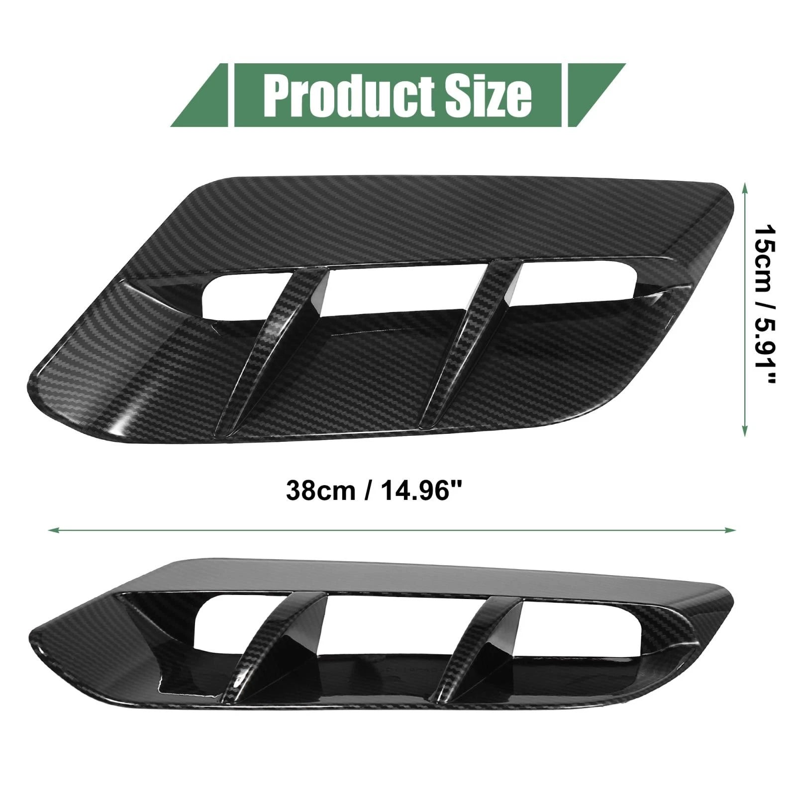 2pcs Hood Air Vent Cover Carbon Fiber for Dodge Challenger (2015–2020) 782685122597