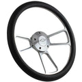 Polished 14 Inch 5 Hole Steering Wheel Replacement for Universal Fit (All Years)