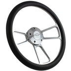 Polished 14 Inch 5 Hole Steering Wheel Replacement for Universal Fit (All Years)