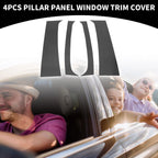 Set of 4 Car Pillar Window Trim for Dodge Ram 1500 (1994–2001) Black Carbon Fiber