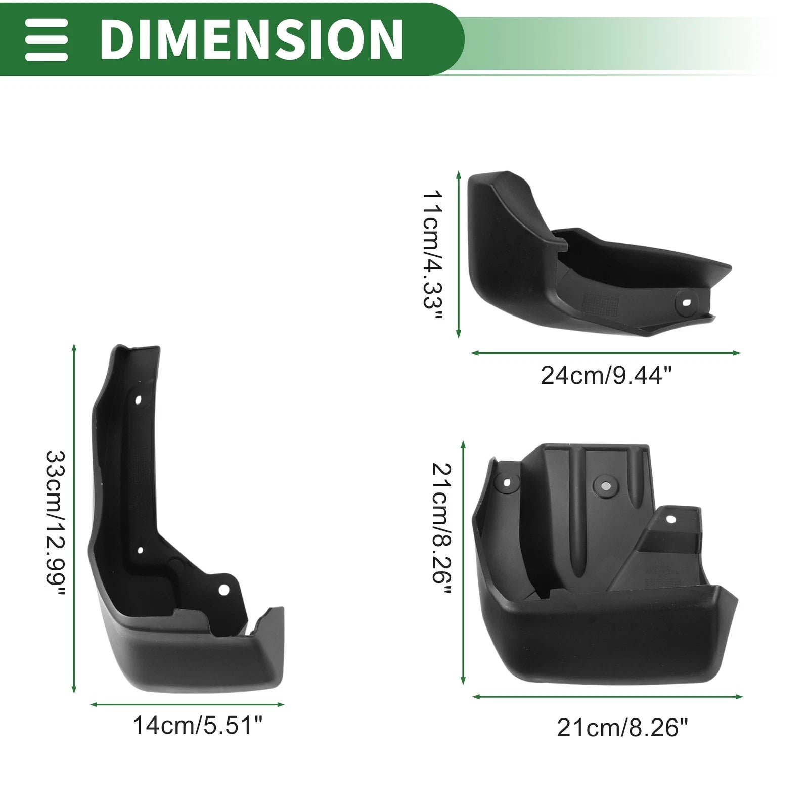 Mud Flaps Splash Guards Set of 4 for Honda Elysion (2016–2019)