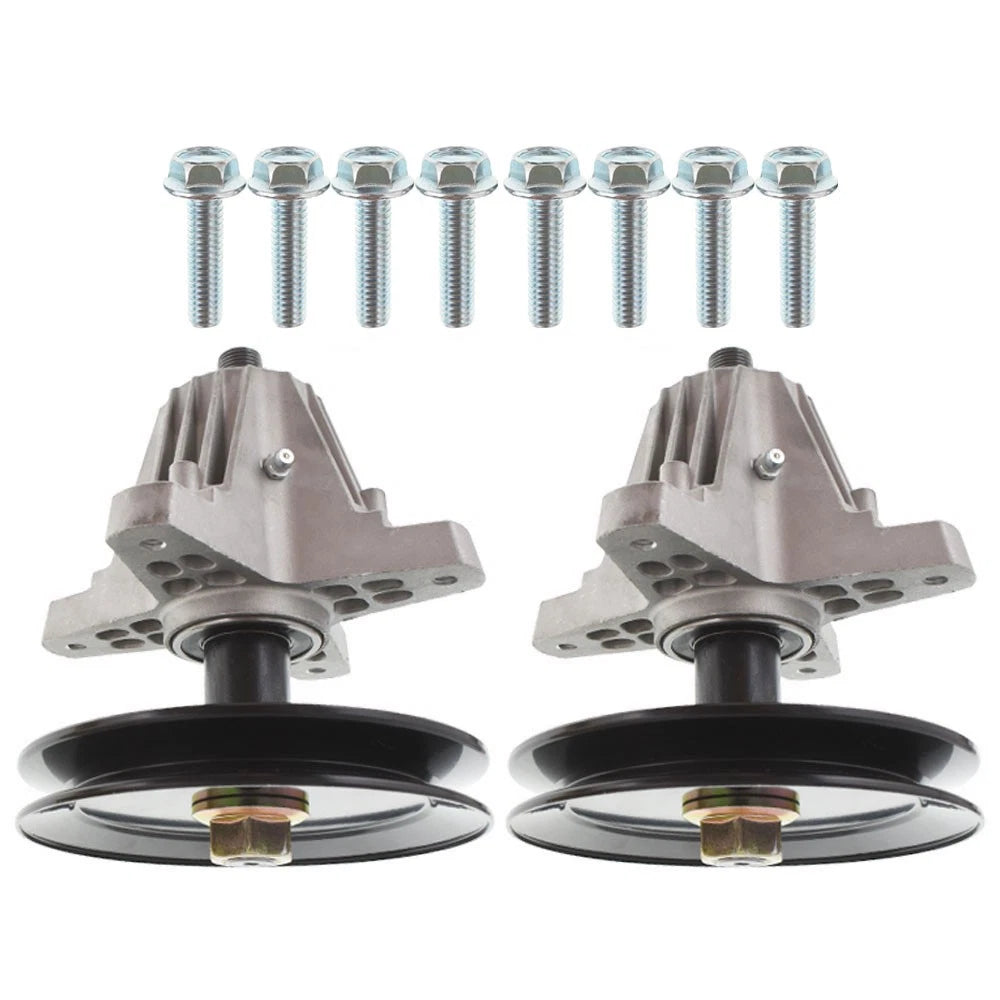2X Spindle Assembly with Pulley Bolt for Troy Bilt MTD