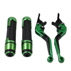 Folding Green Brake Clutch Lever Grip Set for Yamaha FJR XJR 1300 (2001-2023)